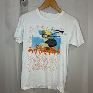 Vintage Naruto‎ Shippuden White Graphic Tee Mens Small